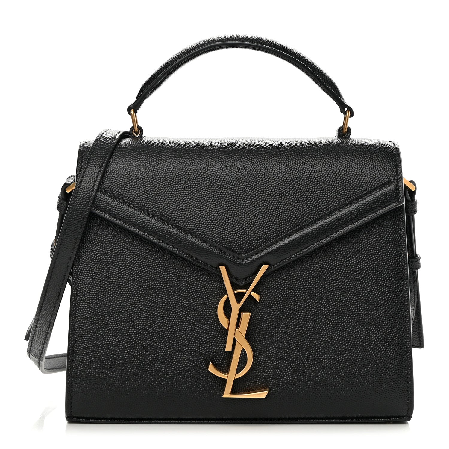 Saint Laurent Grain de Poudre Mini Classic Monogram Cassandra Top Handle Black 1 of 9