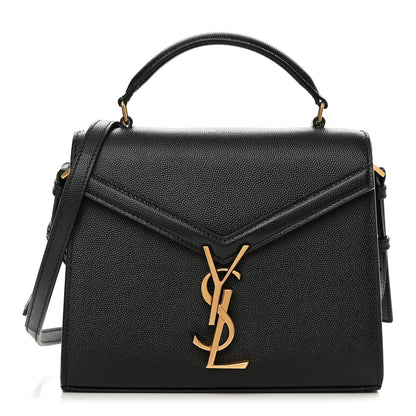 Saint Laurent Grain de Poudre Mini Classic Monogram Cassandra Top Handle Black 1 of 9