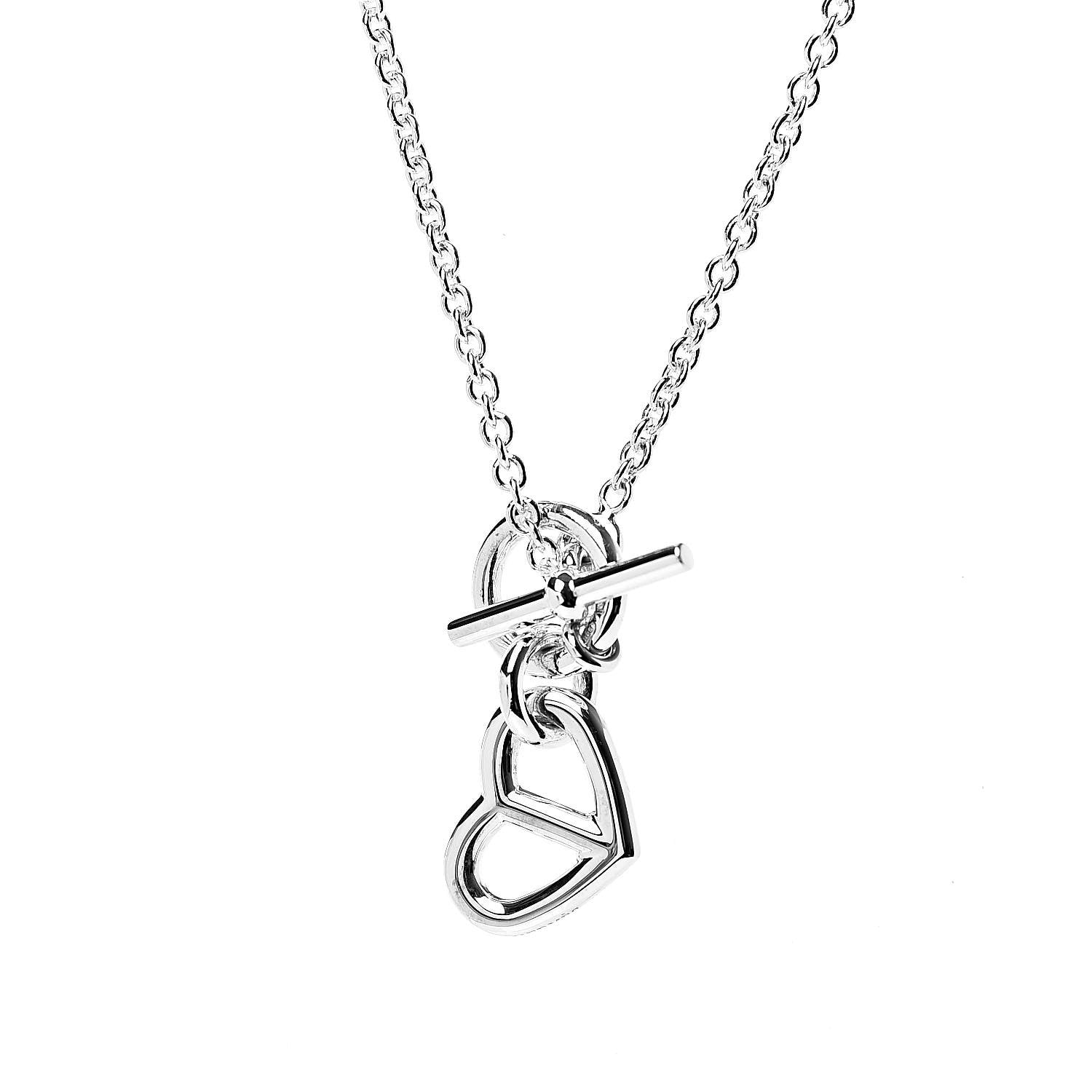 VINTAGE HERMES エルメス heart chain necklace 166: HERMÈS, 'Chaine d'ancre heart' diamond and white gold