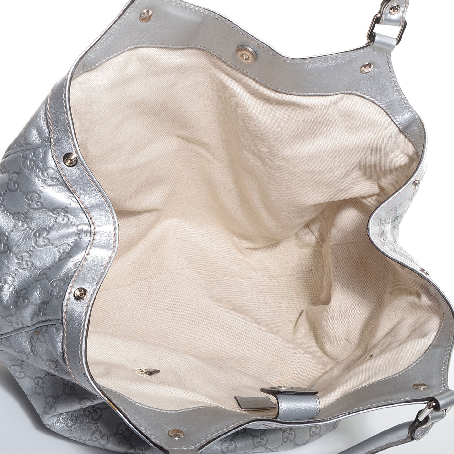 Guccissima Large Sukey Tote Silver