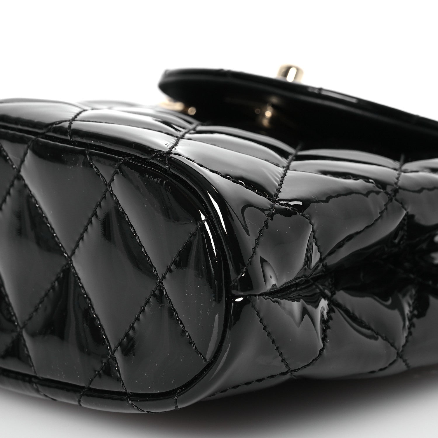 Chanel Patent Quilted Shiny Coco Small Flap Hobo Black 9 of 11