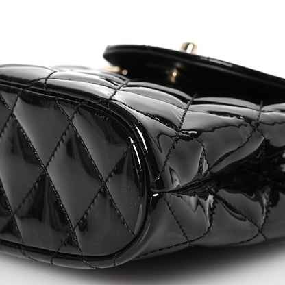 Chanel Patent Quilted Shiny Coco Small Flap Hobo Black 9 of 11