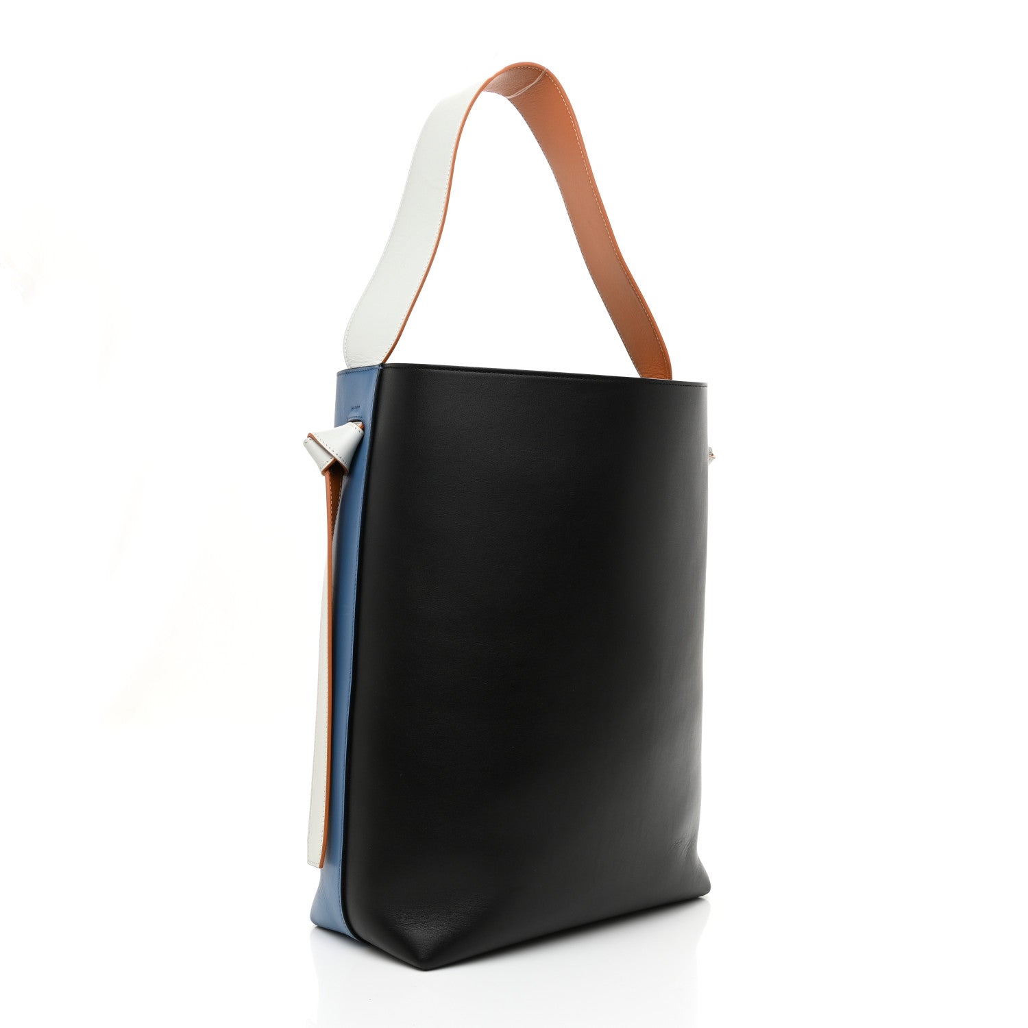 Celine Shiny Smooth Calfskin Small Twisted Cabas Washed Blue Black 3 of 9