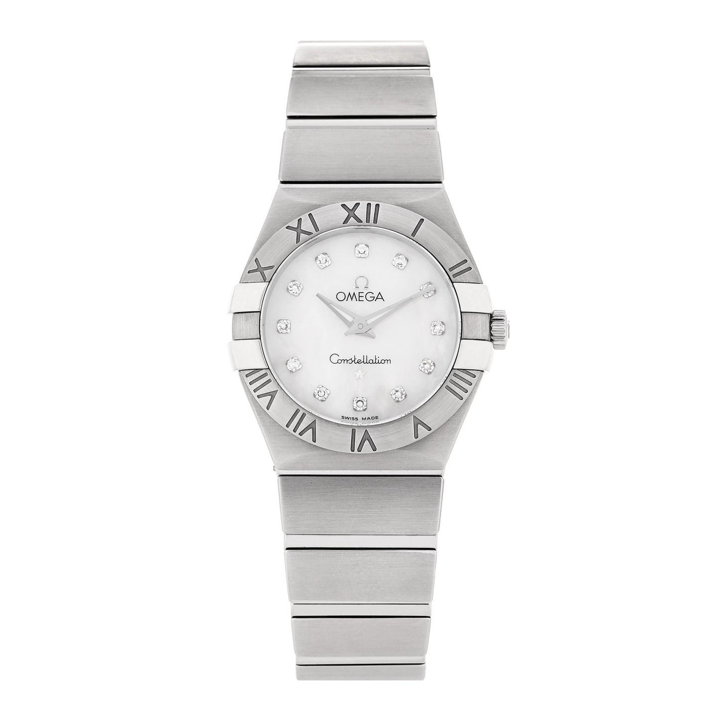 Stainless Steel Diamond Mother of Pearl 27mm Constellation Quartz Watch 123.10.27.60.55.001