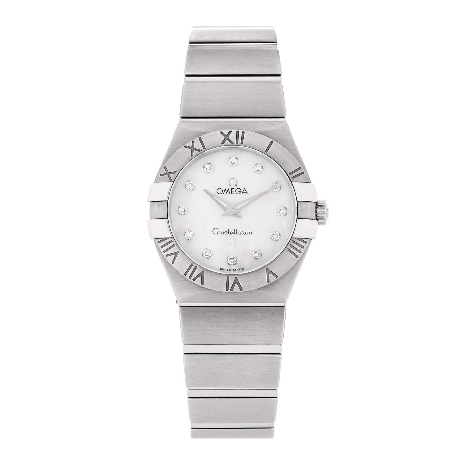 Omega Stainless Steel Diamond Mother of Pearl 27mm Constellation Quartz Watch 123.10.27.60.55.001 1 of 5