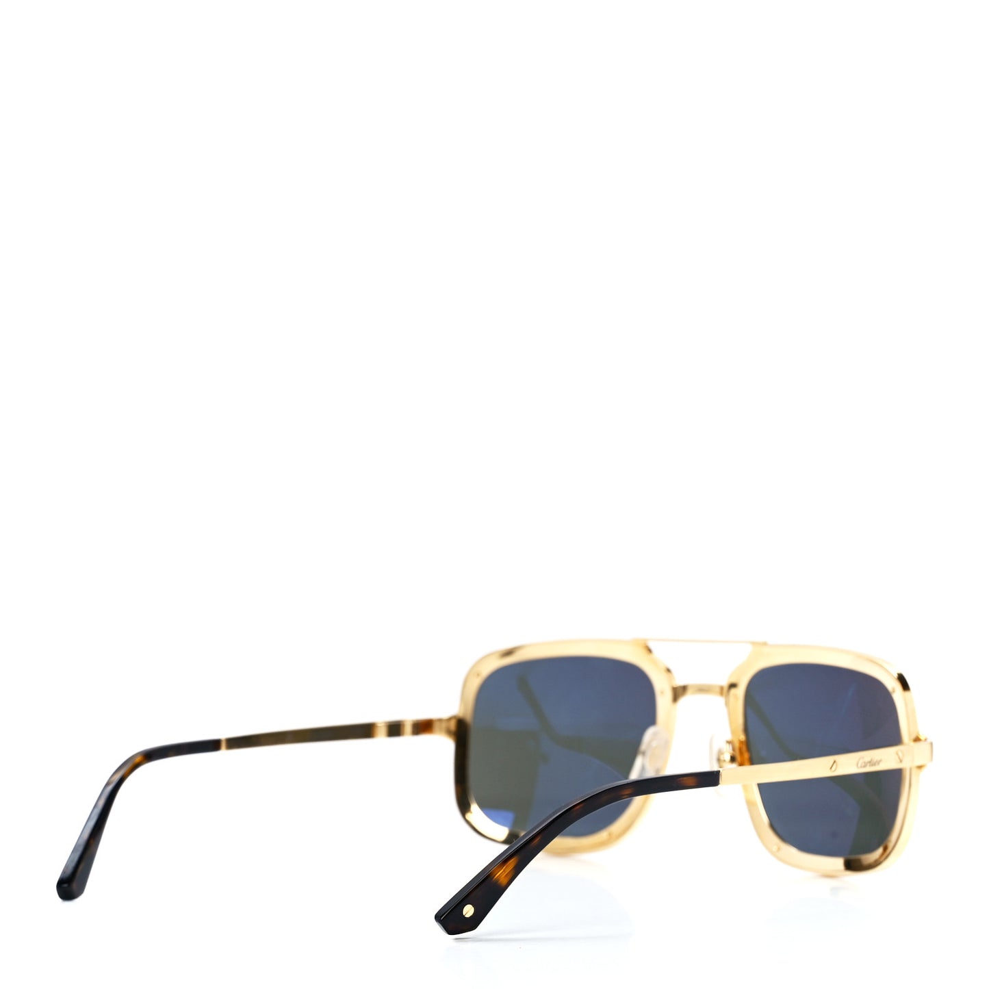 Titanium Santos De Cartier Sunglasses Gold