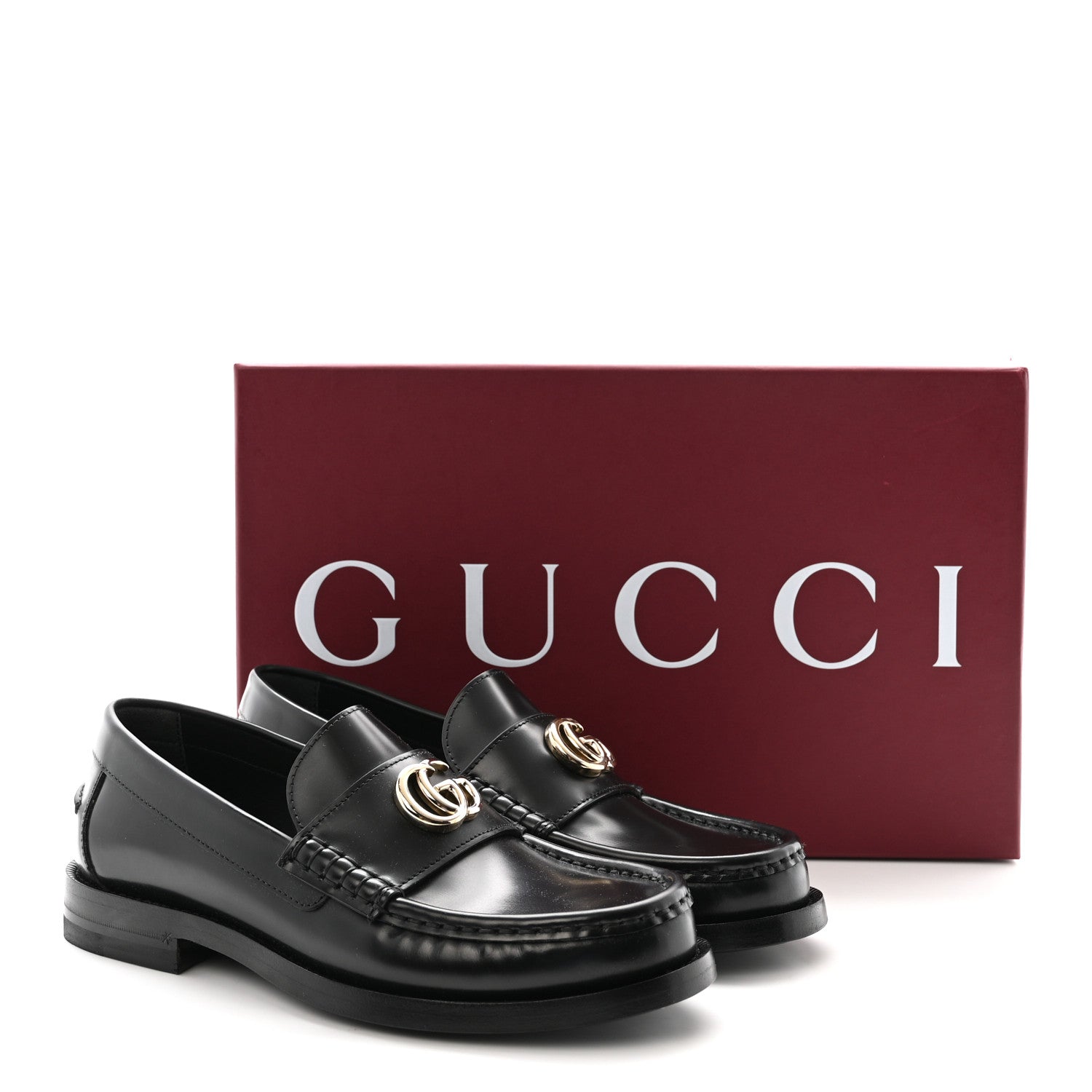 Gucci Calfskin Millennial Ribot Womens GG Loafers 36 Black 9 of 9