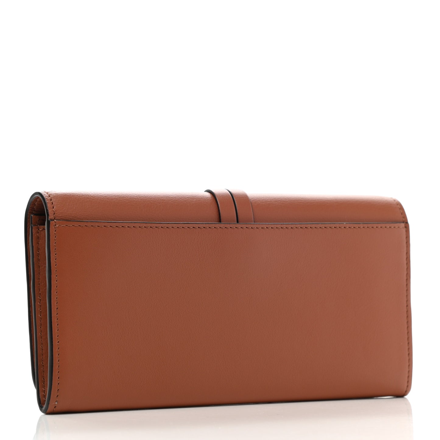 Calfskin Alphabet Long Wallet Brown