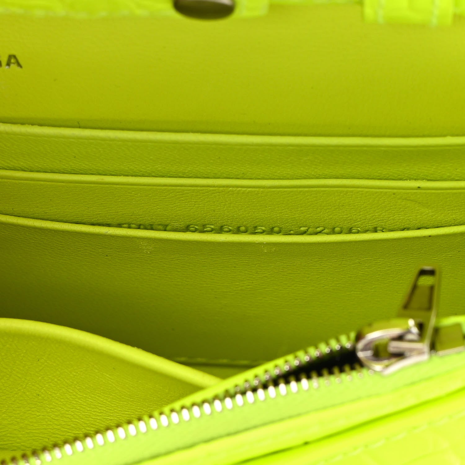 Balenciaga Shiny Calfskin Crocodile Embossed Hourglass Chain Bag Fluo Yellow 7 of 11