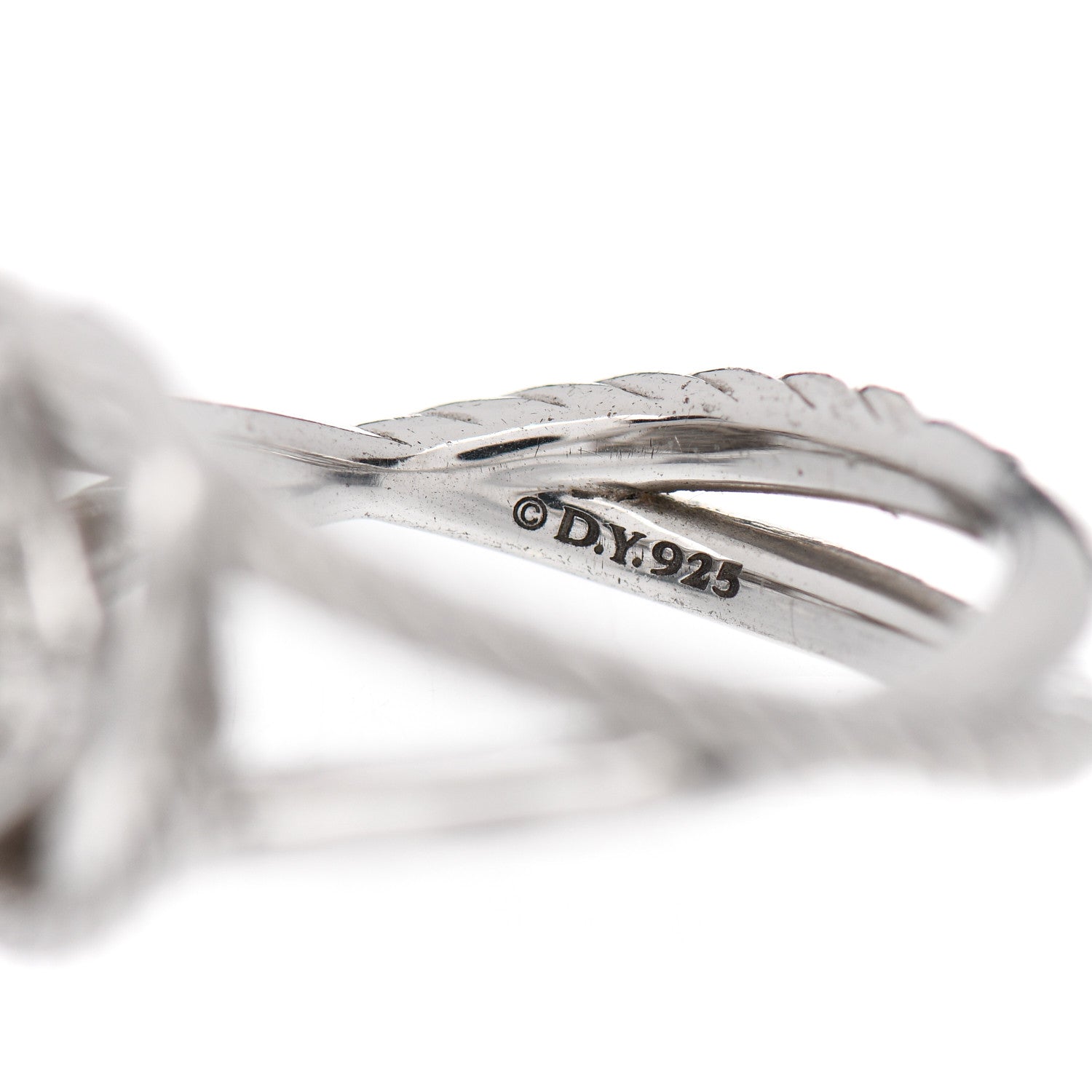 David Yurman Sterling Silver Diamond Pave 7mm Infinity Ring 52 6 5 of 6