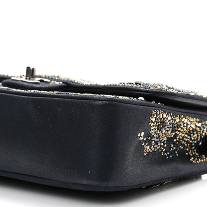 Chanel Oxidized Goatskin Strass Buonasera Medium Flap Dark Blue 10 of 10