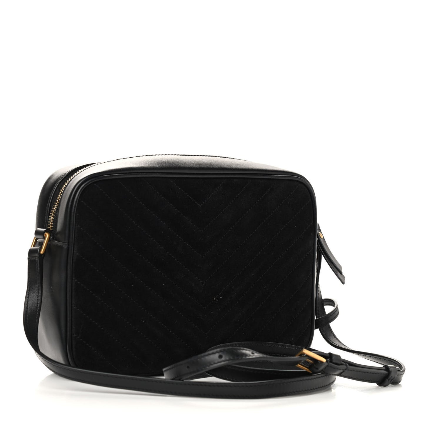 Suede Calfskin Monogram Lou Camera Bag Black