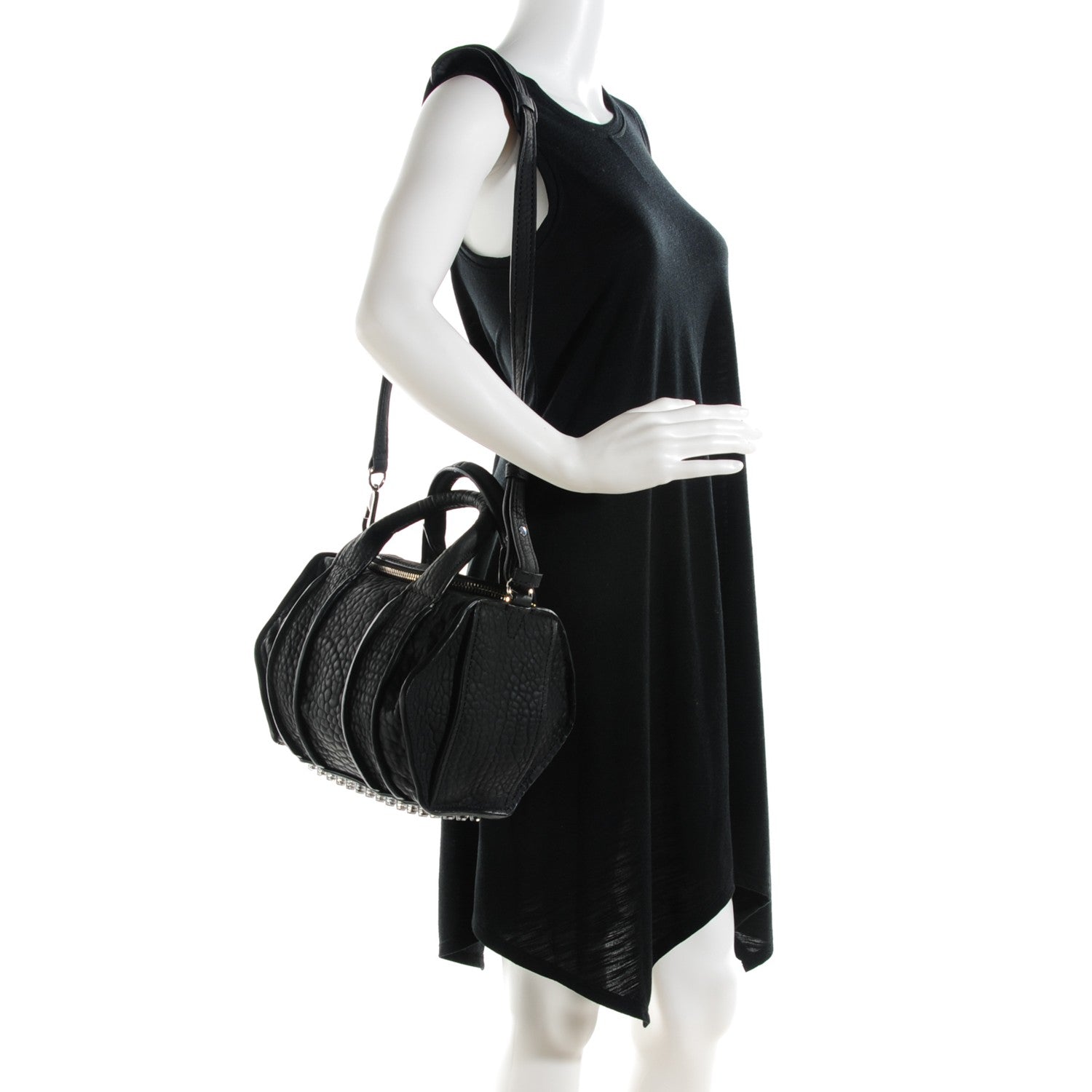 Alexander Wang Pebbled Lambskin Inside Out Rockie Black Clear Resin Hardware 2 of 8