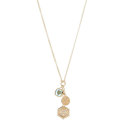 Foundrae 18K Yellow Gold Diamond True Love Medium Mixed Belcher Extended Necklace 1 of 5