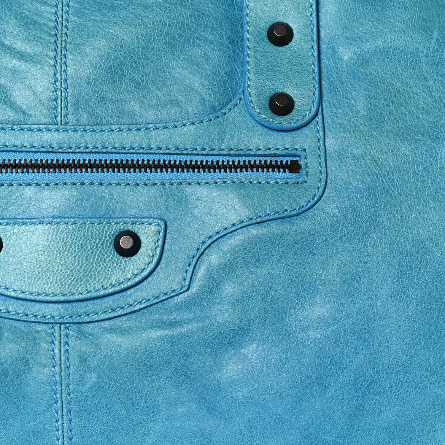 Balenciaga Agneau Classic Hardware Weekender Sky Blue 7 of 24