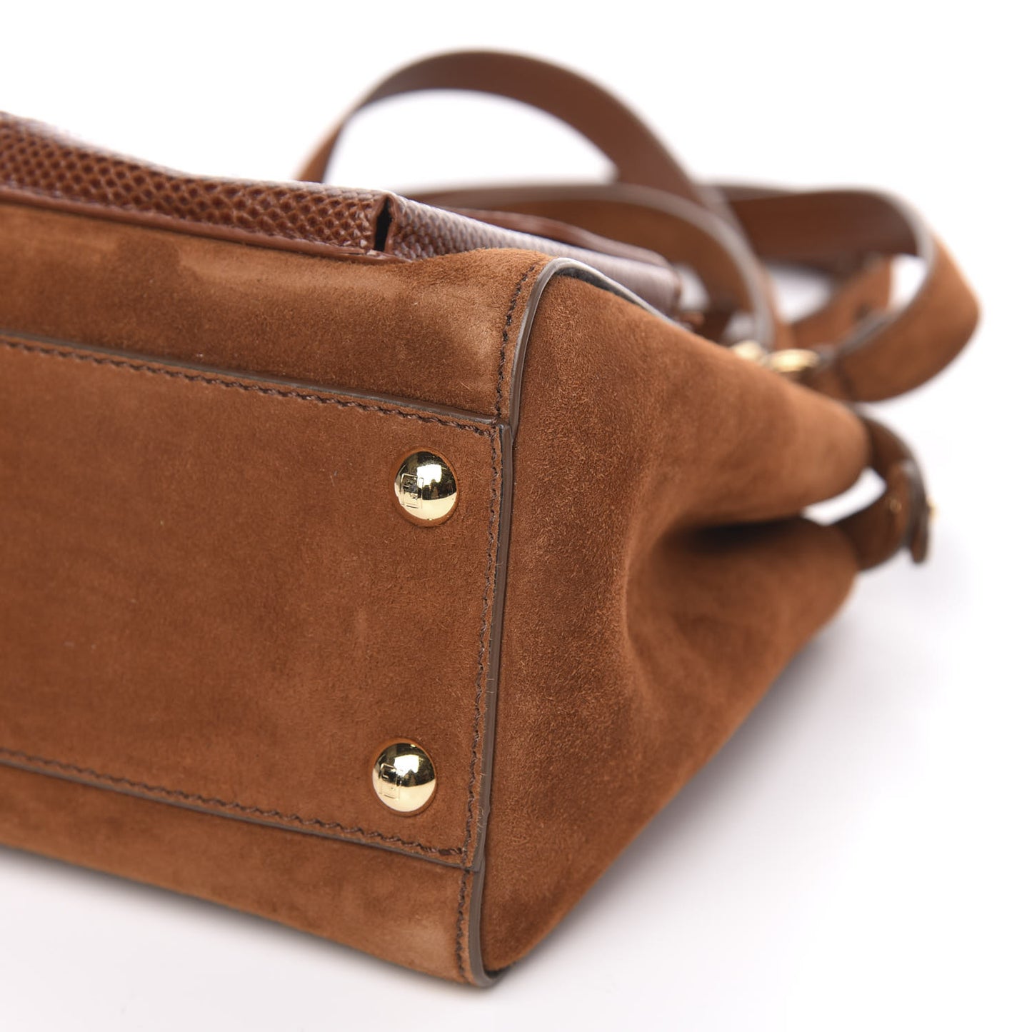 Chamois Karung Shiny Nappa Mini Pocket Peekaboo Iconic Satchel Cuoio Caramello