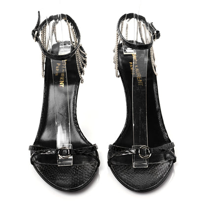 Saint Laurent Ayers Laquer Chain Sunset 95 Pumps 38 Black 5 of 13