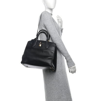 Louis Vuitton Calfskin City Steamer MM Black 2 of 9