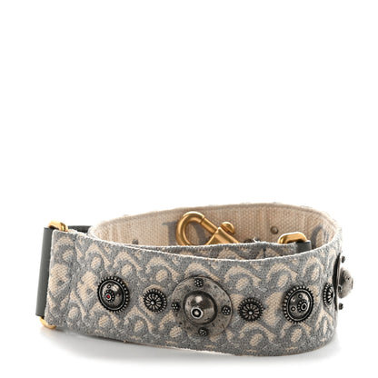 Christian Dior Oblique Studded Shoulder Strap Gris Multicolor 2 of 6