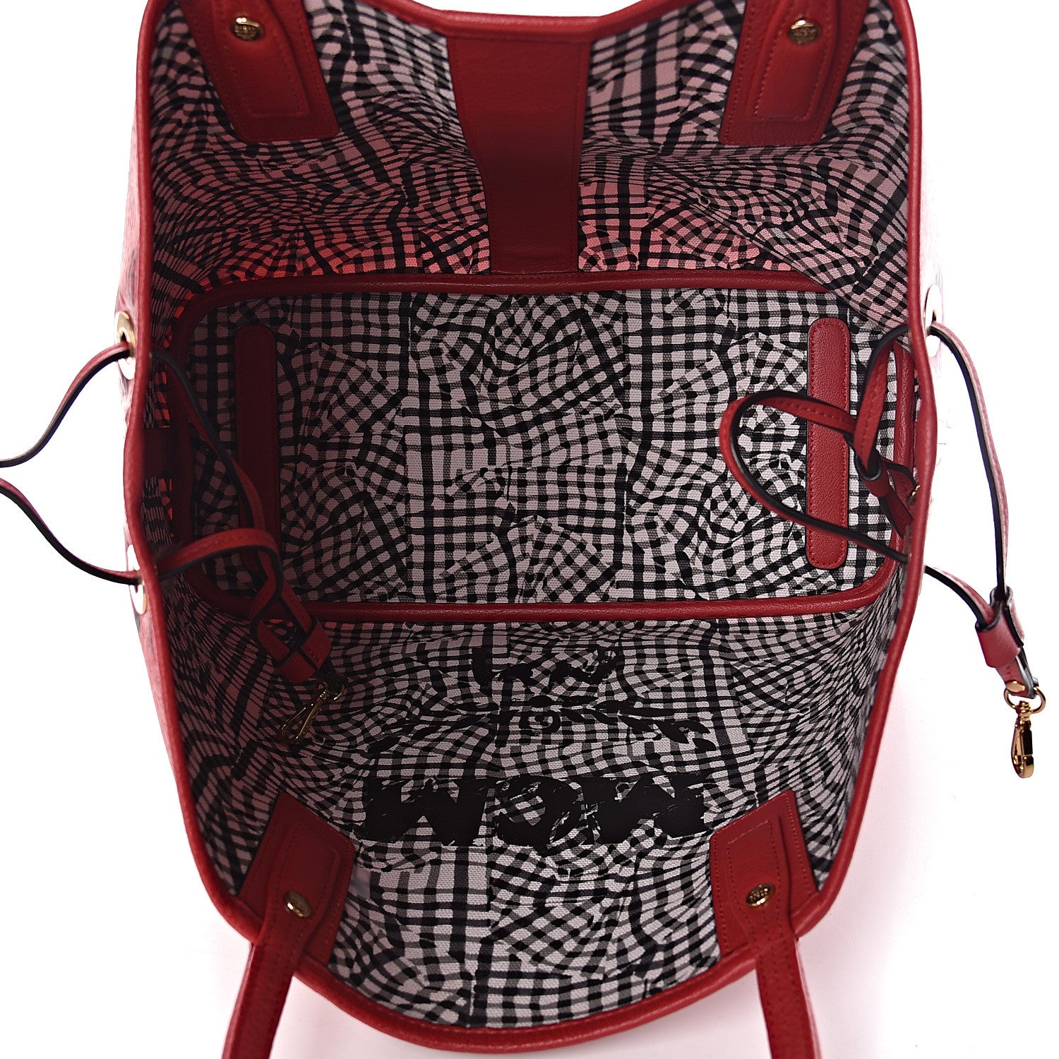MCM Visetos Medium Liz Reversible Shopper Tote Ruby Red 9 of 17