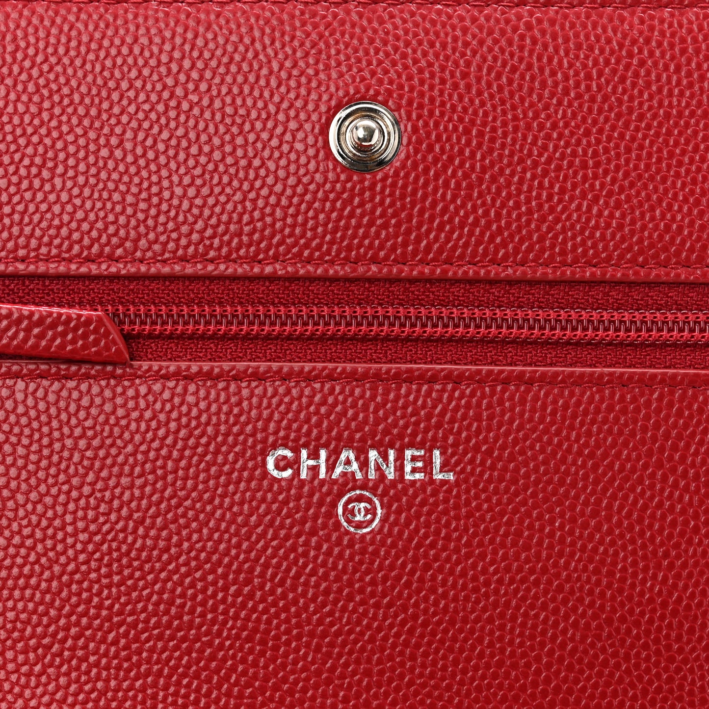 Caviar Quilted Wallet on Chain WOC Red