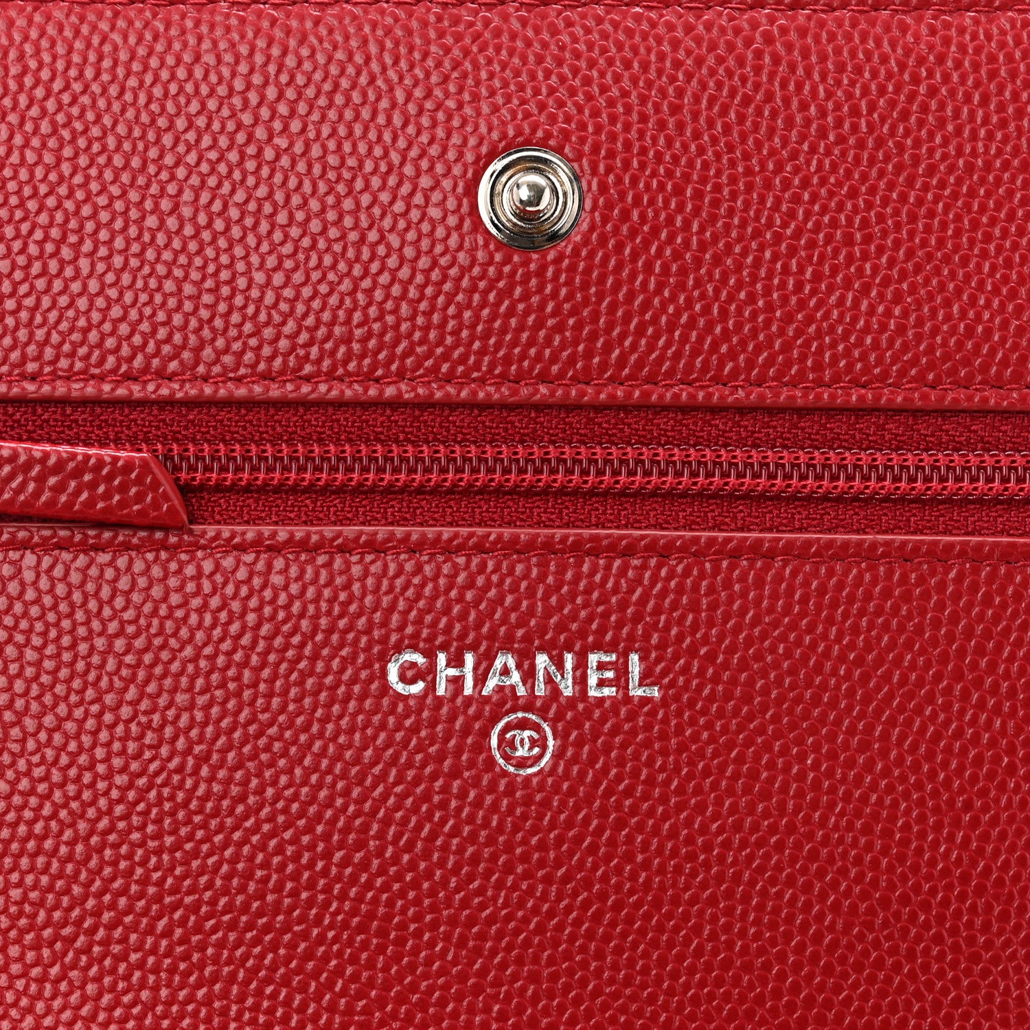 Chanel Caviar Quilted Wallet on Chain WOC Red 6 of 12
