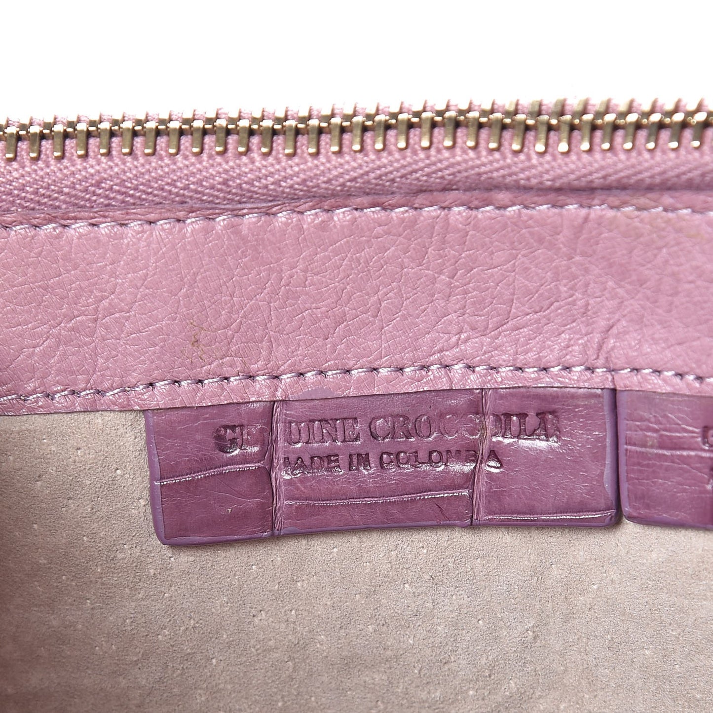Ostrich Crocodile Mango Tote Purple