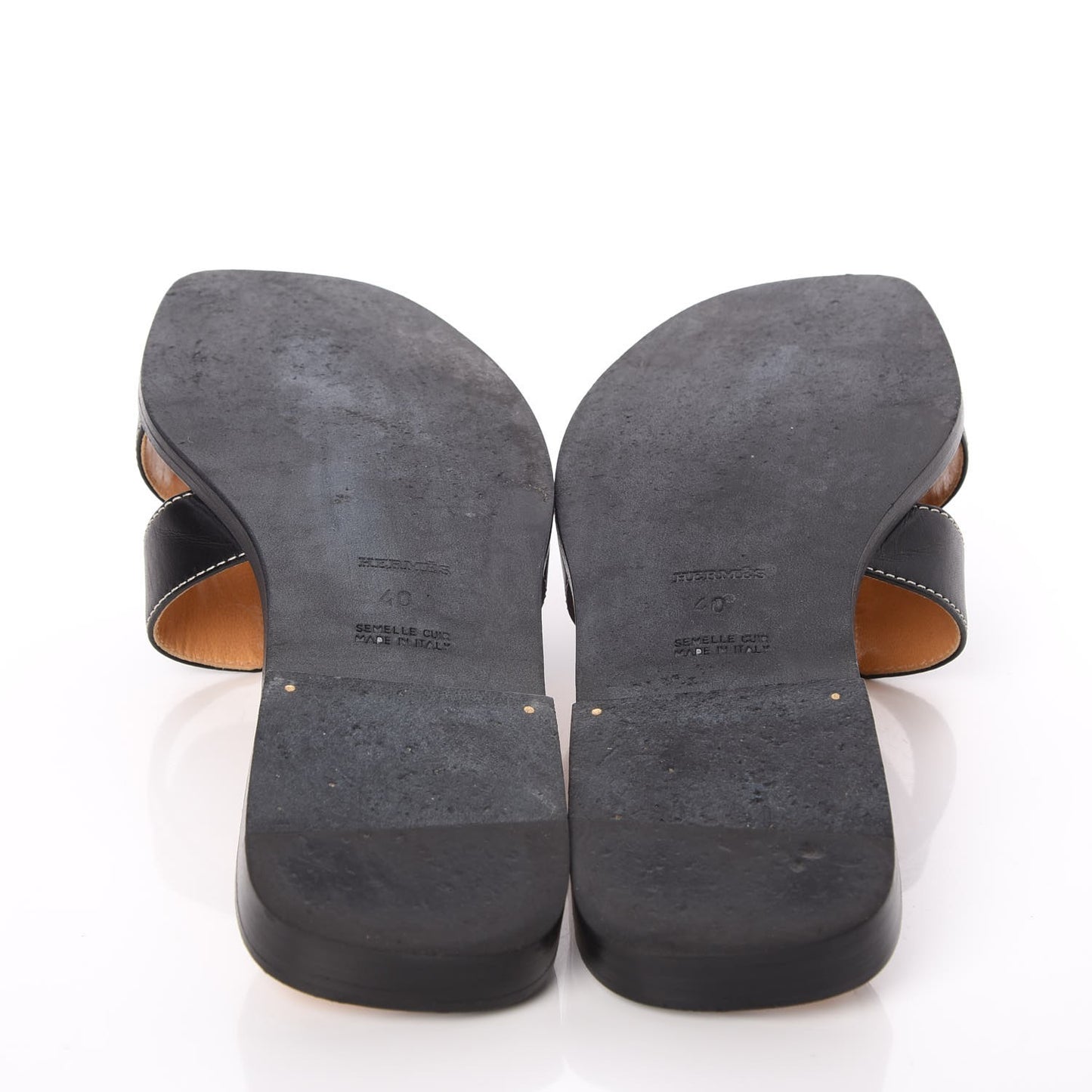 Box Calfskin Oran Sandals 40 Black