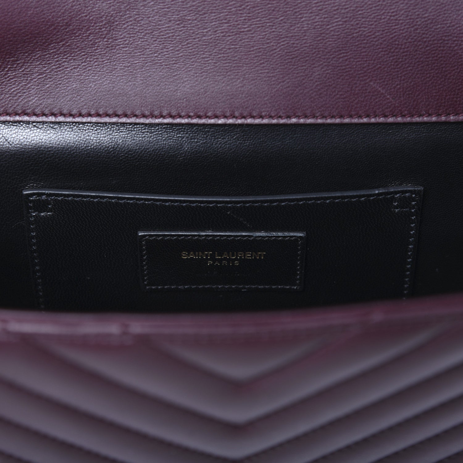 Saint Laurent Lambskin Matelasse Chevron Medium Monogram Satchel Amaranto 8 of 15