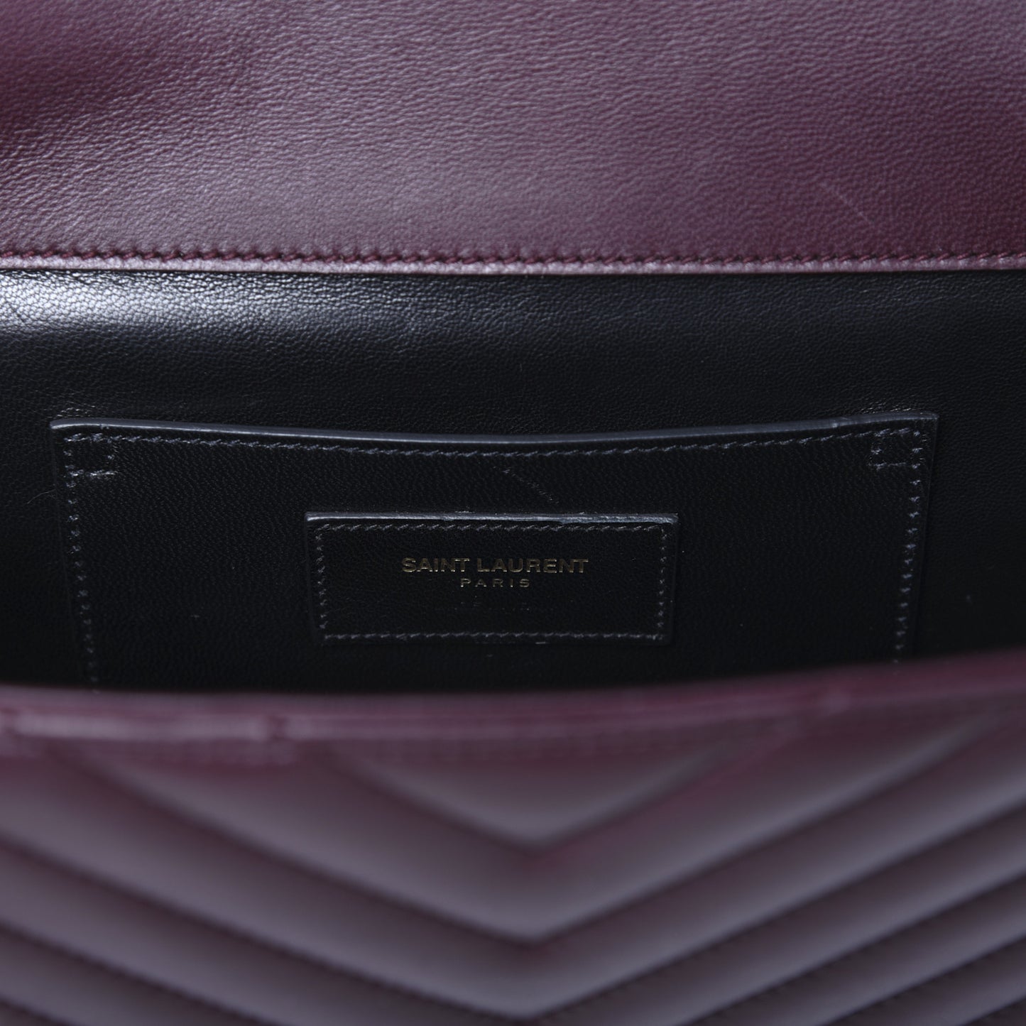 Lambskin Matelasse Chevron Medium Monogram Satchel Amaranto