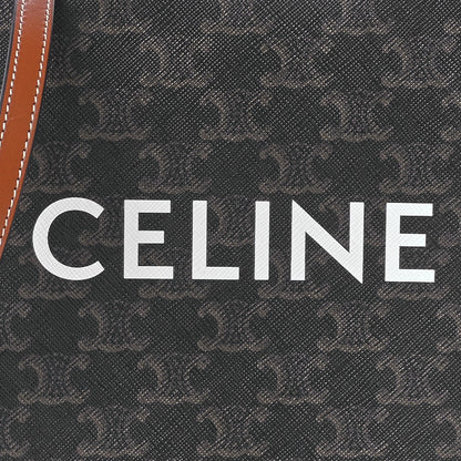 Celine Triomphe Canvas Calfskin Mini Vertical Cabas Tan 6 of 9