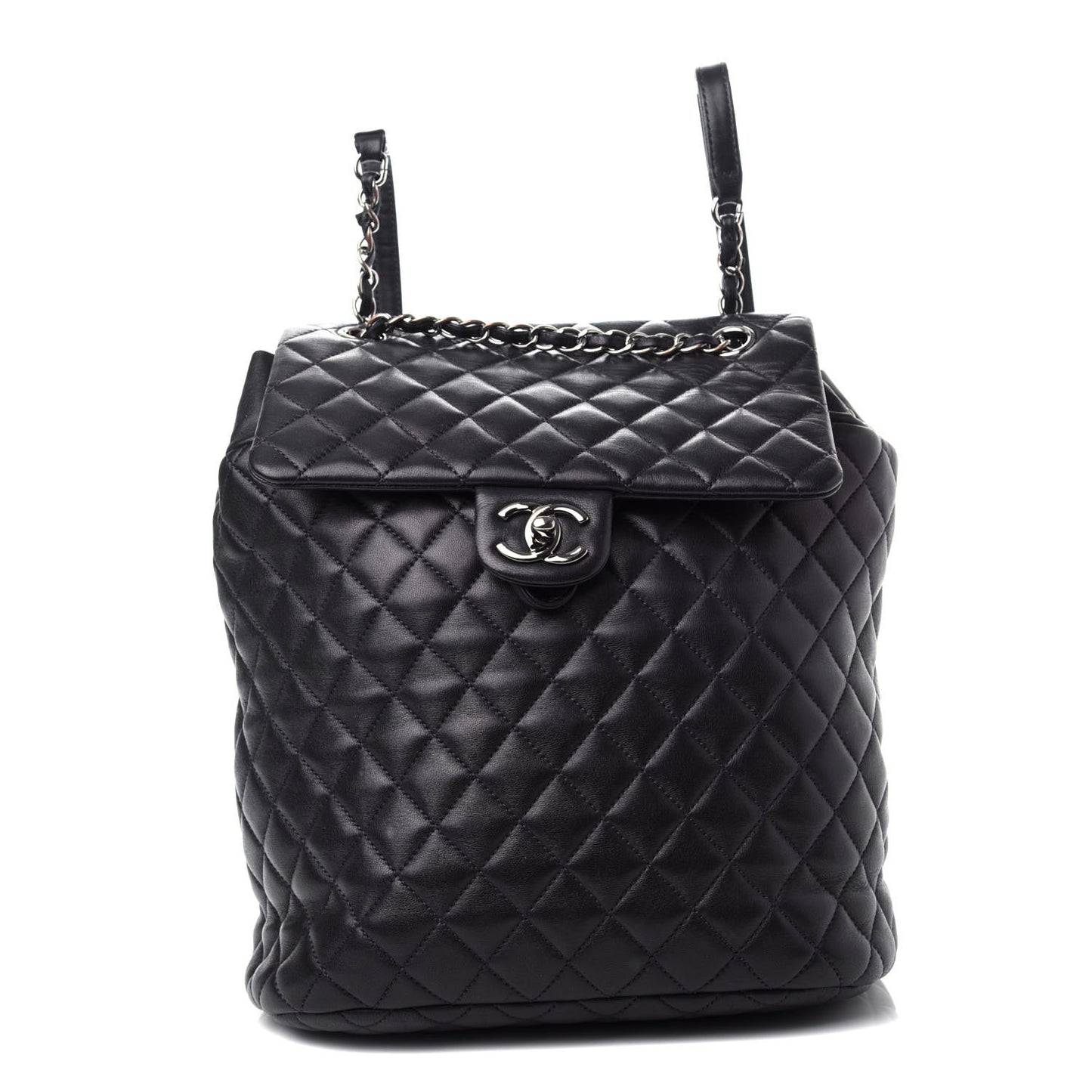 Calfskin Quilted Large Urban Spirit Backpack Navy Blue