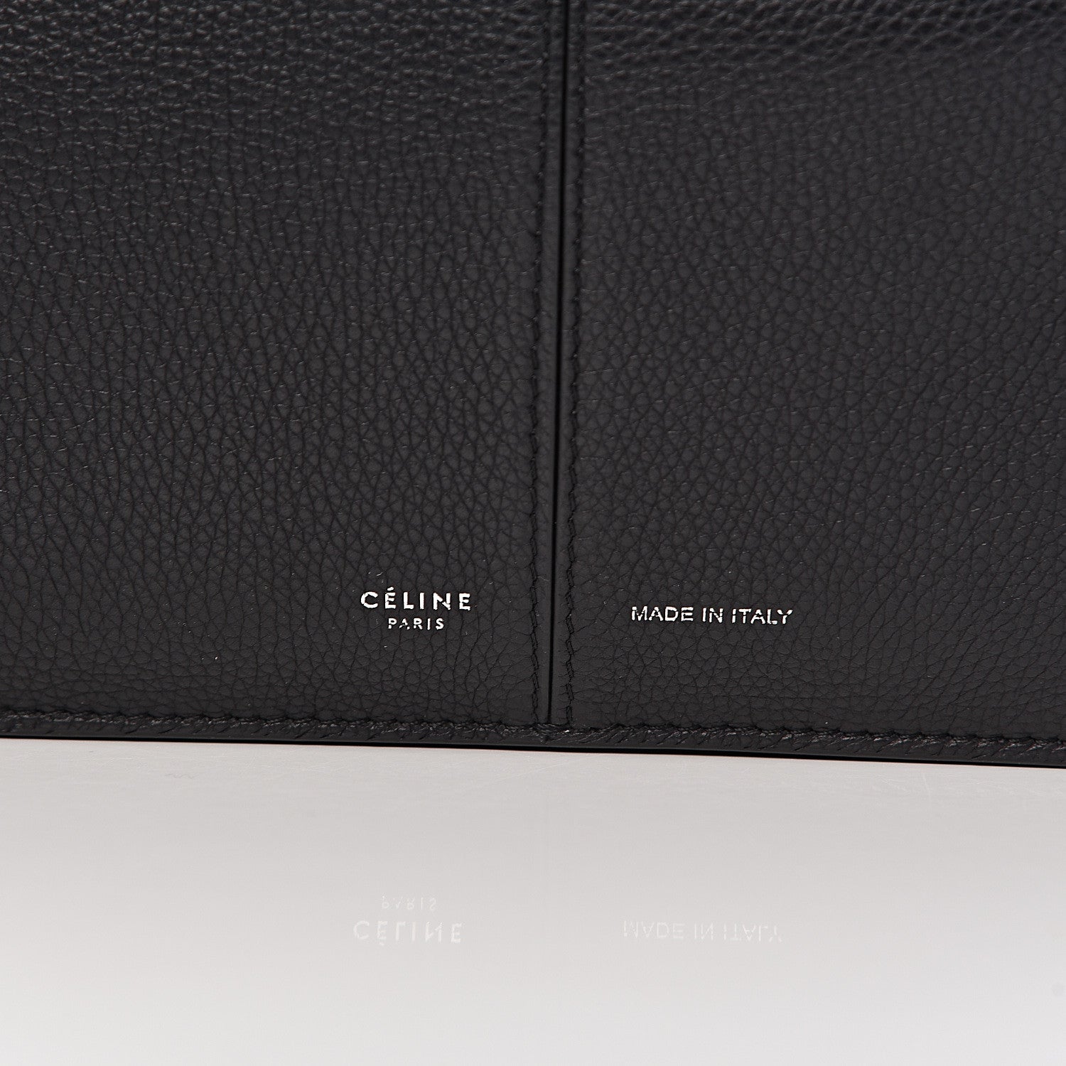 Celine Baby Grained Calfskin Medium Tri-Fold Bag Black 8 of 11