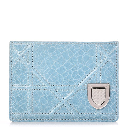Christian Dior Ceramic Effect Cannage Diorama Card Holder Light Blue 1 of 8