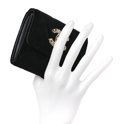 Chanel Velvet Quilted Flap Card Holder Black 2 of 10