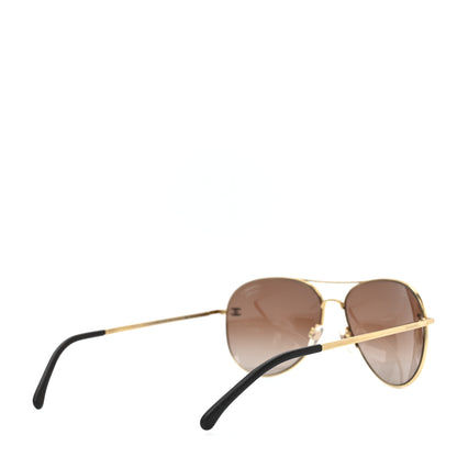 Chanel Metal Polarized Aviator CC Sunglasses 4189-T-Q Brown 4 of 6