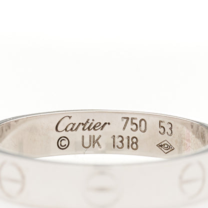 Cartier 18K White Gold 3.5mm LOVE Wedding Band Ring 53 6.25 3 of 3