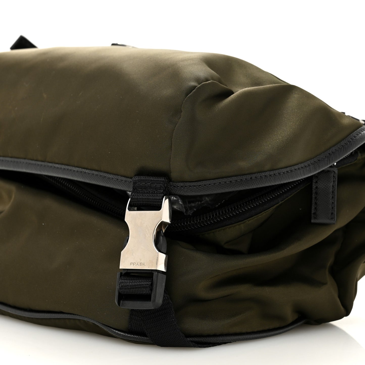Tessuto Nylon Triangle Shoulder Bag Green