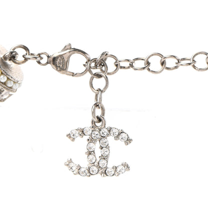 Chanel Crystal CC Logo Choker Necklace Dark Grey 6 of 7