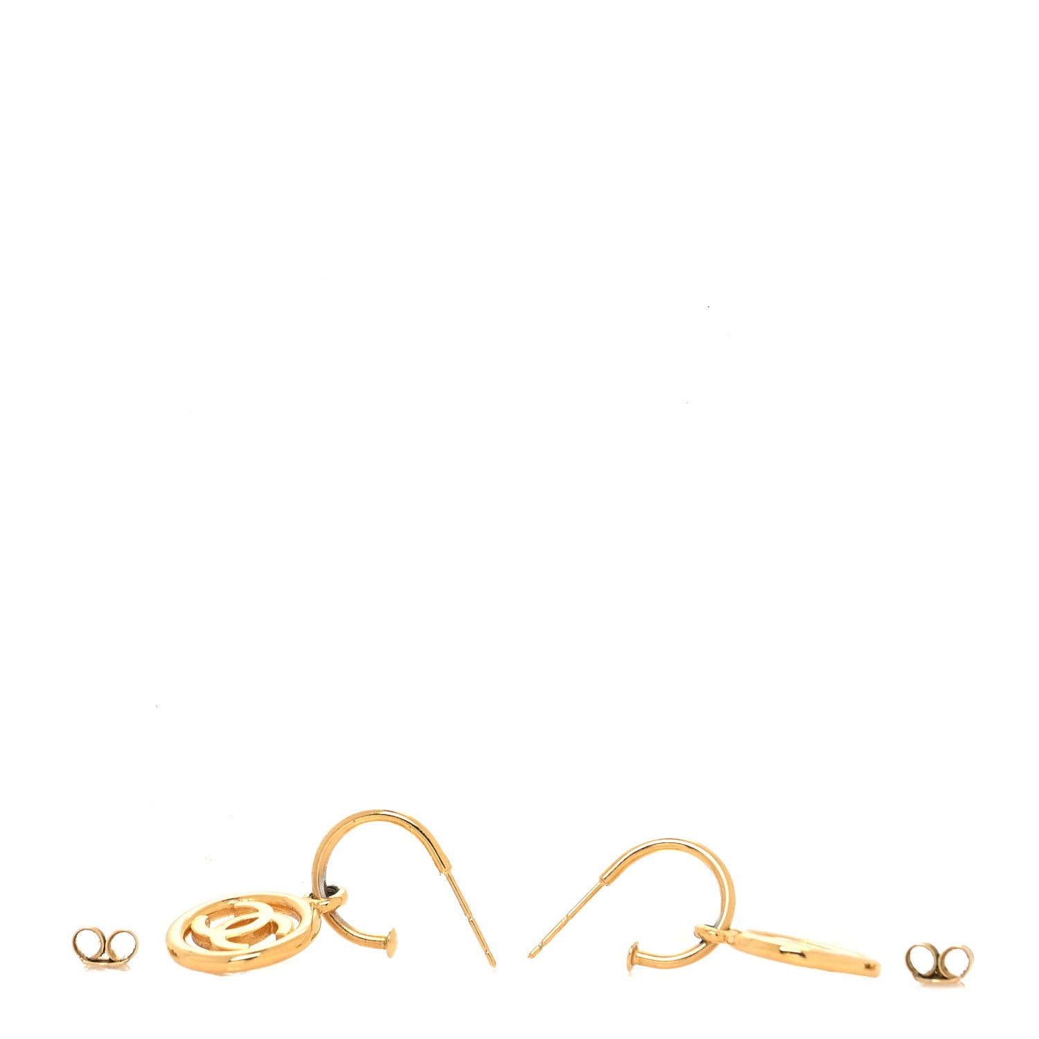 Chanel Metal Drop CC Earrings Gold 3 of 3