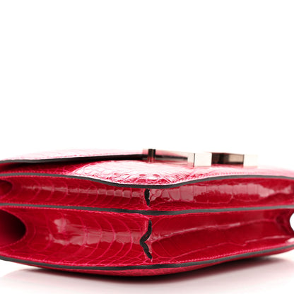 Hermes Shiny Alligator Constance 18 Rose Extreme 10 of 13