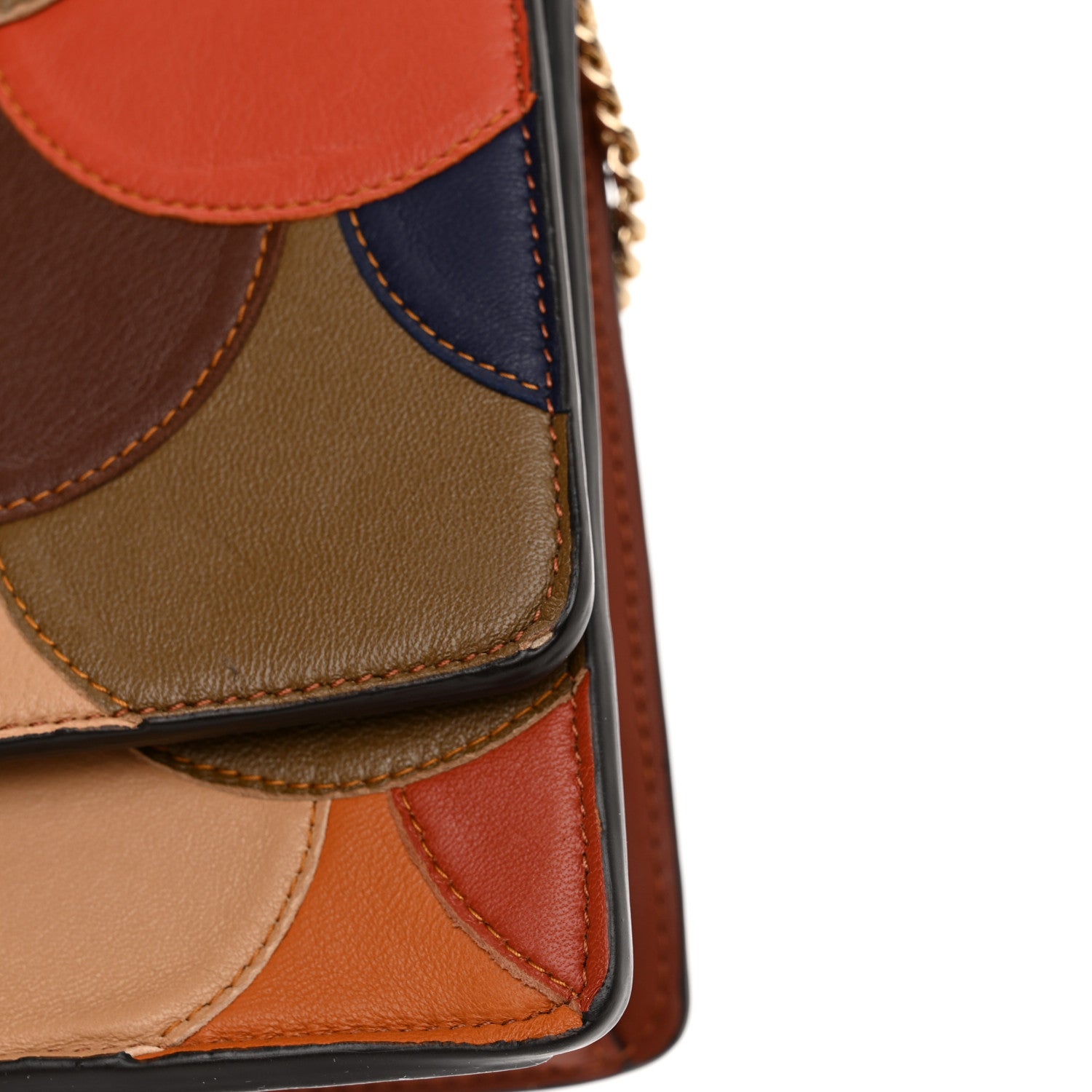 Chloe Calfskin Patchwork Alphabet Clutch On Chain Sepia Brown 13 of 13