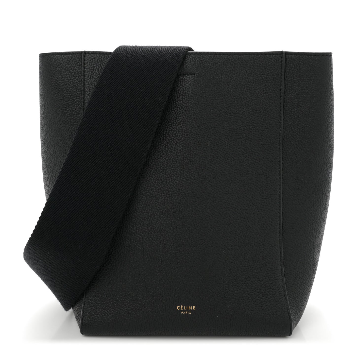 Soft Grained Calfskin Small Sangle Bucket Bag Black