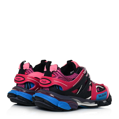 Balenciaga Mesh Nylon Metallic Fabric Womens Track Sneakers 39 Pink Blue 4 of 10