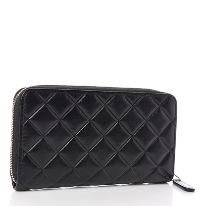 Chanel Calfskin Quilted Small Diamond CC Zip Around Wallet Black 3 of 8