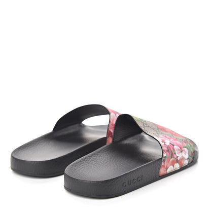 Gucci GG Supreme Monogram Blooms Slide Sandals 41 Beige Multicolor 4 of 8