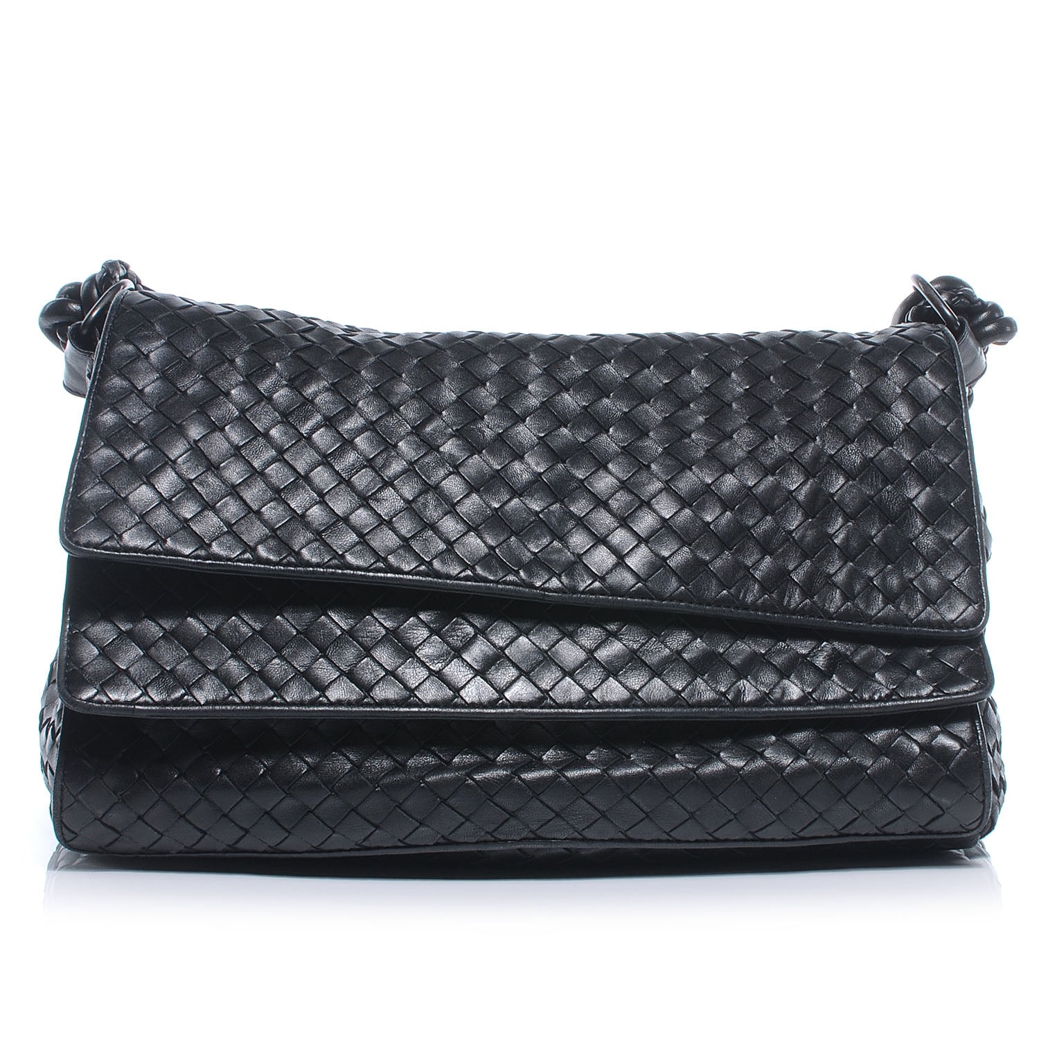 Bottega Veneta Nappa Intrecciato Flap Bag Nero 1 of 8