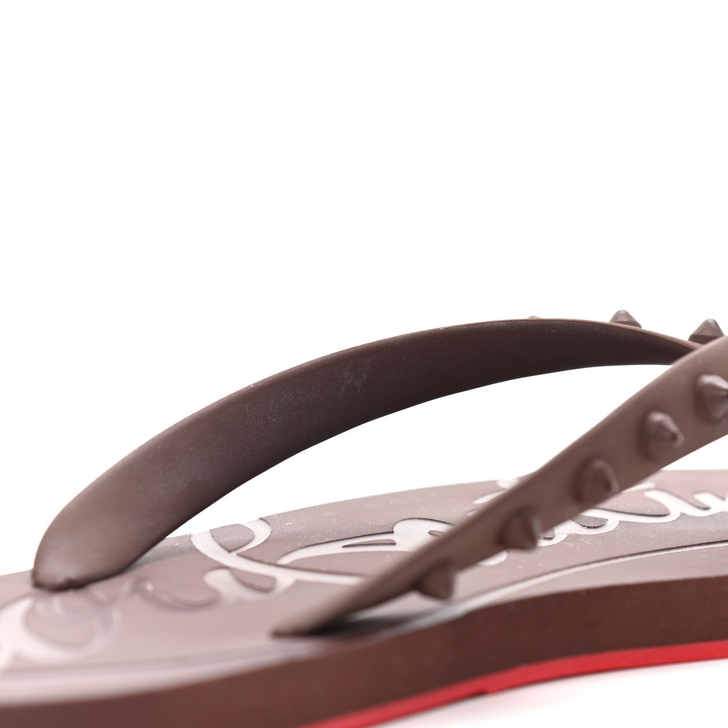 Christian Louboutin Rubber Spike Loubi Donna Flip Flop 41 Nude 8 of 9