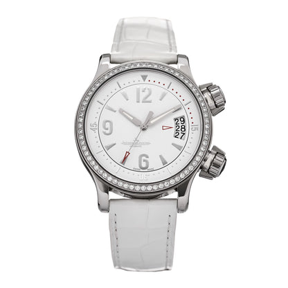 Jaeger-LeCoultre Stainless Steel Alligator Diamond Bezel 37mm Master Compressor Automatic Watch 148.8.60 1 of 5