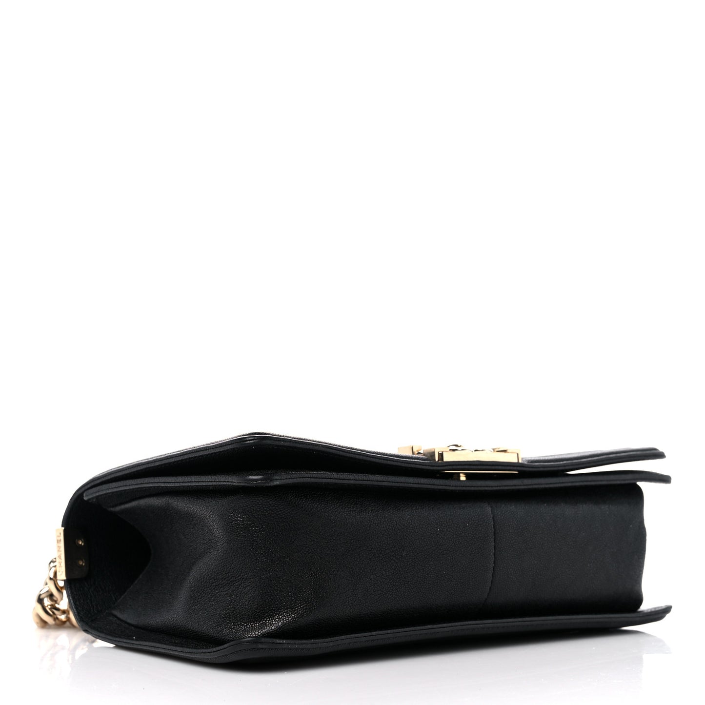 Caviar Chevron Quilted Medium Boy Flap Black